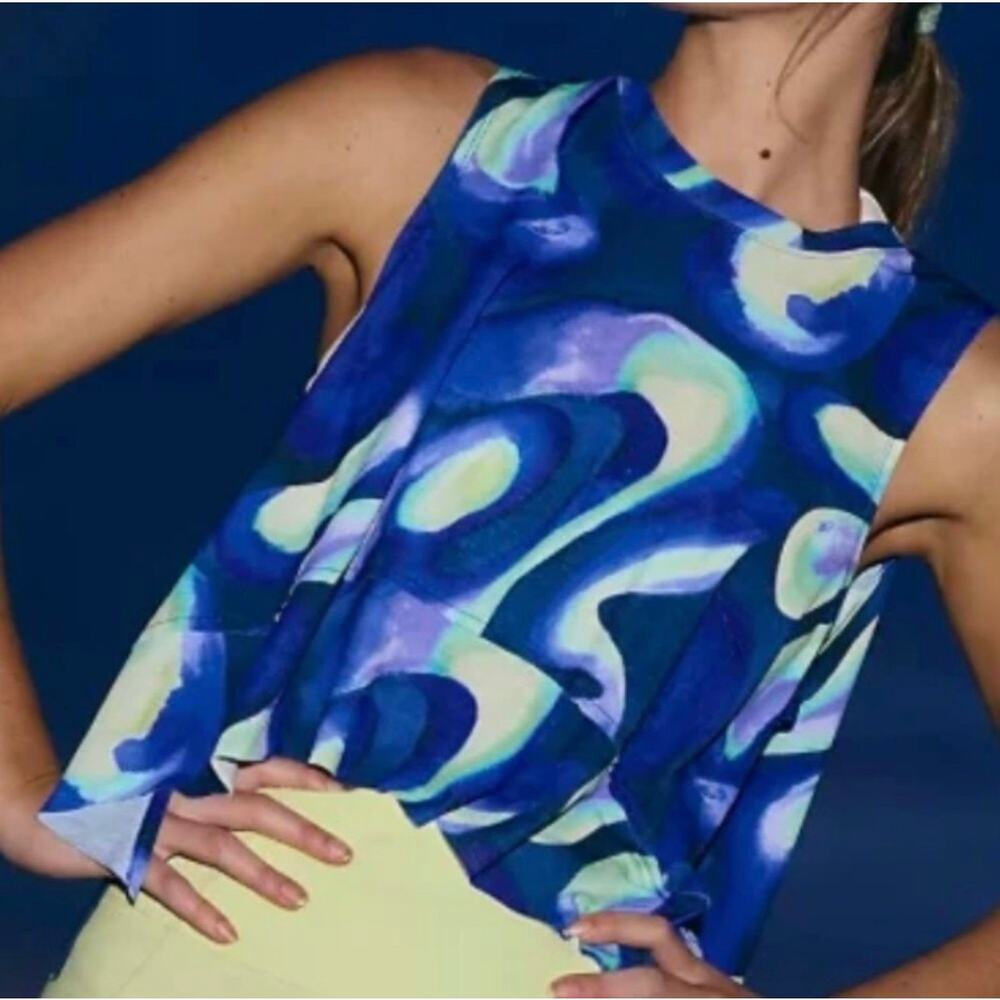 Free People Tempo Printed Tank Running Grisaille Combo, size small, NWT!